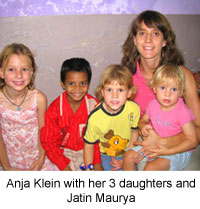 Anja Klein with her 3 daughters and Jatin Maurya